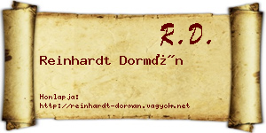 Reinhardt Dormán névjegykártya